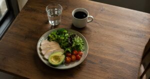 ファスティング中のシンプルな食事とコーヒー
